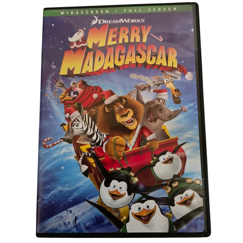 Merry Madagascar DVD DreamWorks Holiday Special Widescreen Full Screen Kid Movie